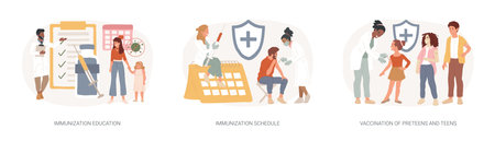 Public health program isolated concept vector illustration set.のイラスト素材