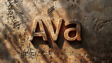 Brown personalized name postcard perfect for decor.の素材