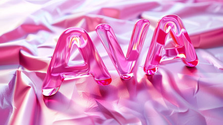 Pink Glossy Surface personalized name postcard perfect for decor.の素材