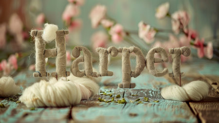 Wool personalized name postcard perfect for decor.の素材