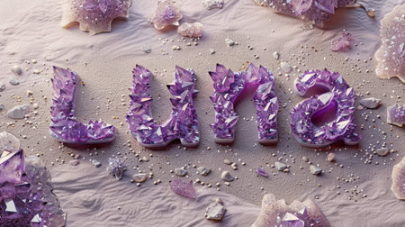 Amethyst Crystal personalized name postcard perfect for decor.の素材