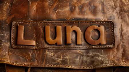 Rustic Leather personalized name postcard perfect for decor.の素材