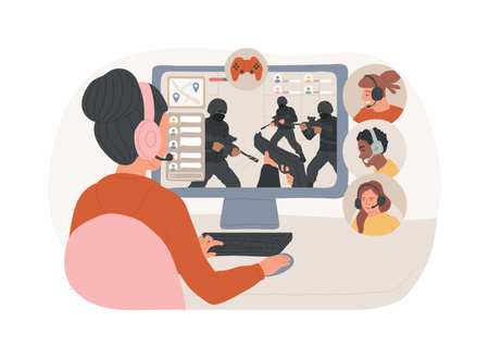 Collaborative playing isolated cartoon vector illustrations.のイラスト素材