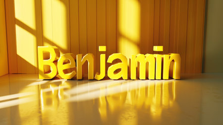 Yellow Glossy Surface personalized name postcard perfect for decor.の素材