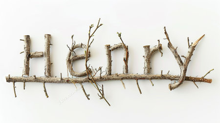 Personalized postcard perfect for decor created in Birch Twig Letters.の素材