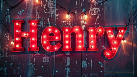 Red LED personalized name postcard perfect for decor.の素材