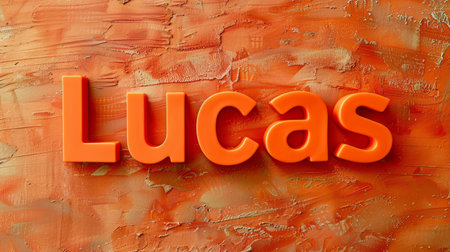 Orange personalized name postcard perfect for decor.の素材