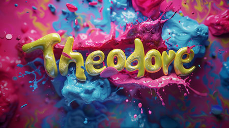 Colorful Slime personalized name postcard perfect for decor.の素材