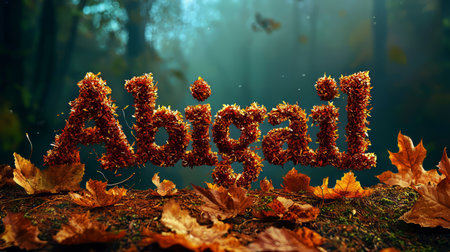 Autumn personalized name postcard perfect for decor.の素材