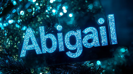 Blue LED personalized name postcard perfect for decor.の素材