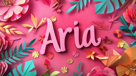 Paper Craft personalized name postcard perfect for decor.の素材