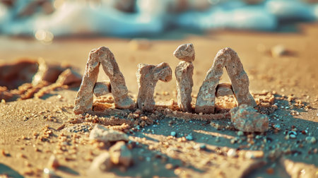 Travertino personalized name postcard perfect for decor.の素材
