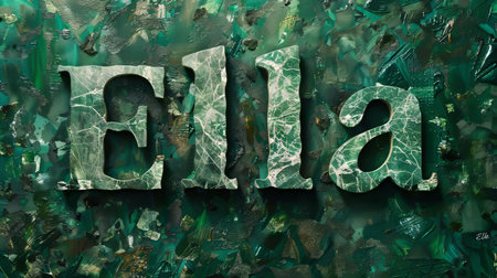 Green Marble personalized name postcard perfect for decor.の素材