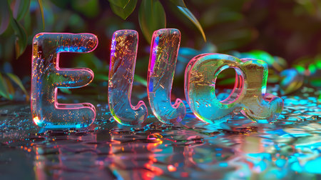 Holo Glass personalized name postcard perfect for decor.の素材