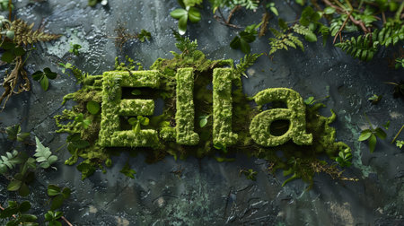 Moss personalized name postcard perfect for decor.の素材