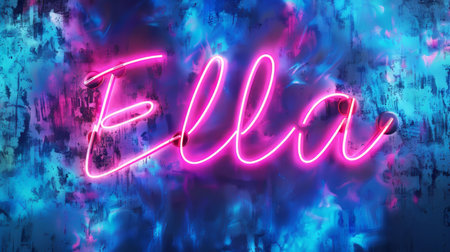 Personalized postcard perfect for decor created in Neon Lettering.の素材
