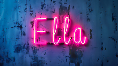 Personalized postcard perfect for decor created in Neon Lettering.の素材