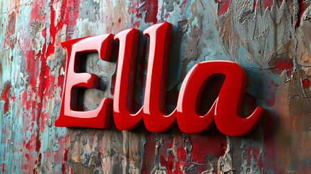 Red Glossy Surface personalized name postcard perfect for decor.の素材