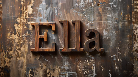 Wooden Ebony personalized name postcard perfect for decor.の素材