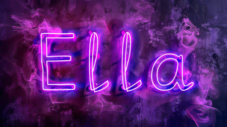 Violet LED personalized name postcard perfect for decor.の素材