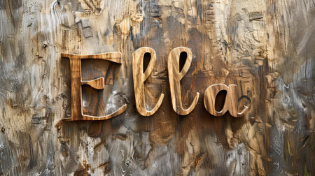 Wooden Teak personalized name postcard perfect for decor.の素材