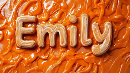 Orange Slime personalized name postcard perfect for decor.の素材