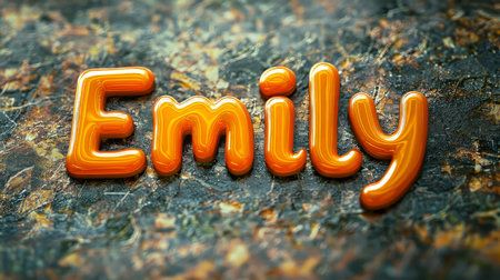 Orange Glossy Surface personalized name postcard perfect for decor.の素材