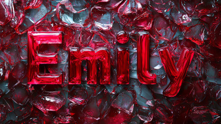 Red Glass personalized name postcard perfect for decor.の素材
