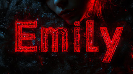 Red LED personalized name postcard perfect for decor.の素材