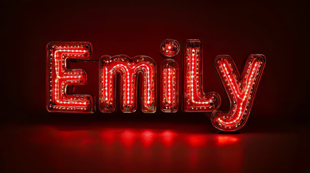 Red LED personalized name postcard perfect for decor.の素材