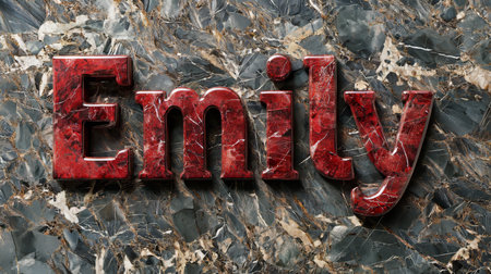 Red Marble personalized name postcard perfect for decor.の素材