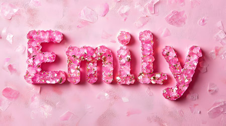 Rose Quartz Crystal personalized name postcard perfect for decor.の素材