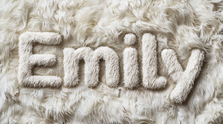 White Fur personalized name postcard perfect for decor.の素材