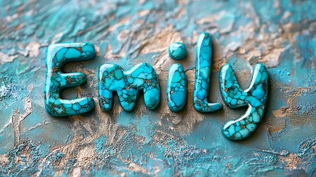 Turquoise Crystal personalized name postcard perfect for decor.の素材