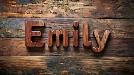 Wooden Rosewood personalized name postcard perfect for decor.の素材