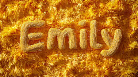 Yellow Fur personalized name postcard perfect for decor.の素材