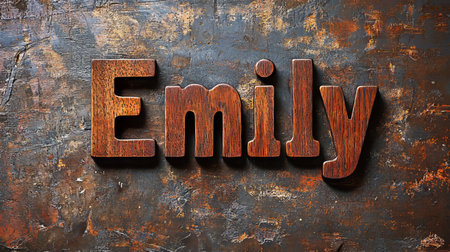 Wooden Mahogany personalized name postcard perfect for decor.の素材