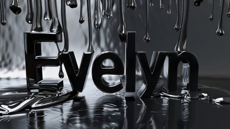 Black Glossy Surface personalized name postcard perfect for decor.の素材