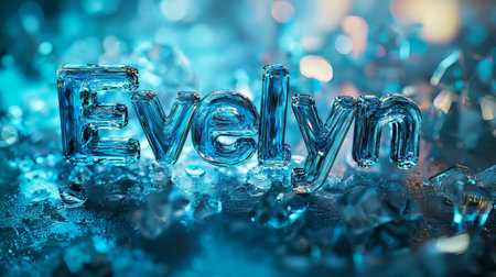 Blue Glass personalized name postcard perfect for decor.の素材
