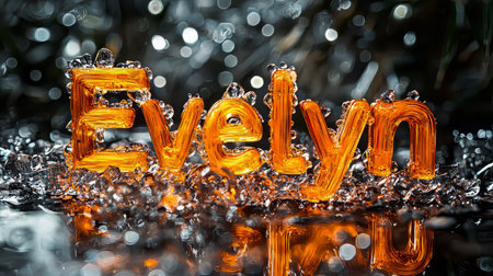 Orange Glass personalized name postcard perfect for decor.の素材