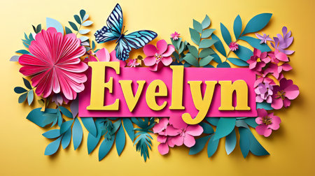 Paper Craft personalized name postcard perfect for decor.の素材