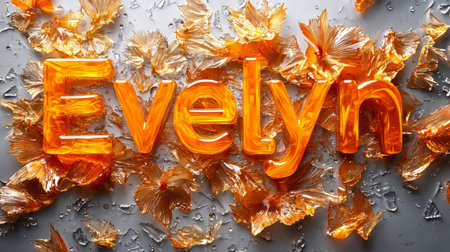 Orange Glass personalized name postcard perfect for decor.の素材