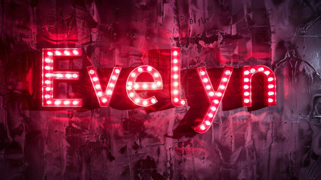 Red LED personalized name postcard perfect for decor.の素材