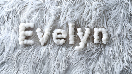 White Fur personalized name postcard perfect for decor.の素材