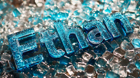 Blue Glass personalized name postcard perfect for decor.の素材