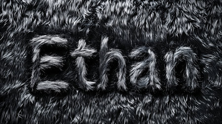 Black Fur personalized name postcard perfect for decor.の素材