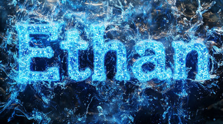 Blue LED personalized name postcard perfect for decor.の素材