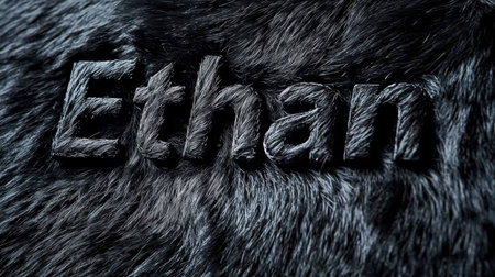Black Fur personalized name postcard perfect for decor.の素材