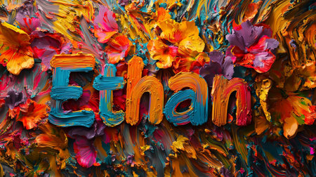 Colorful personalized name postcard perfect for decor.の素材