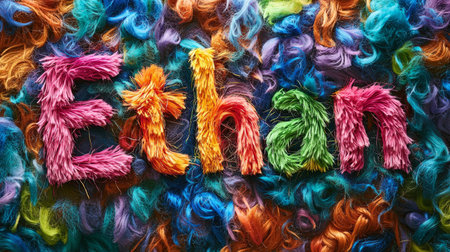 Colorful Fur personalized name postcard perfect for decor.の素材